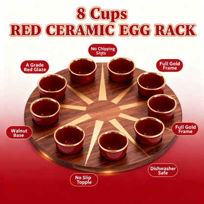 🍒 Elegant Red Ceramic Egg Holder | A Charming Tabletop Accent Designed to Bring Warmth, Style, and Everyday Dining Elegance