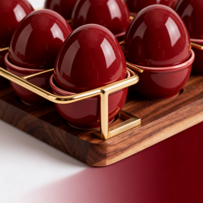 🍒 Elegant Red Ceramic Egg Holder | A Charming Tabletop Accent Designed to Bring Warmth, Style, and Everyday Dining Elegance