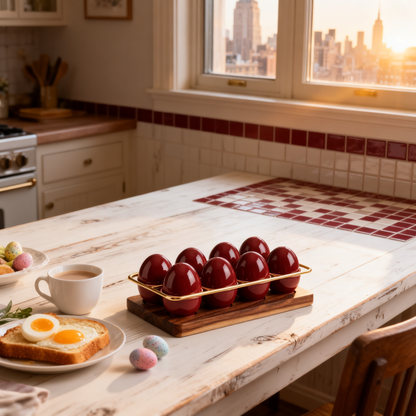 🍒 Elegant Red Ceramic Egg Holder | A Charming Tabletop Accent Designed to Bring Warmth, Style, and Everyday Dining Elegance