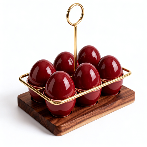 🍒 Elegant Red Ceramic Egg Holder | A Charming Tabletop Accent Designed to Bring Warmth, Style, and Everyday Dining Elegance