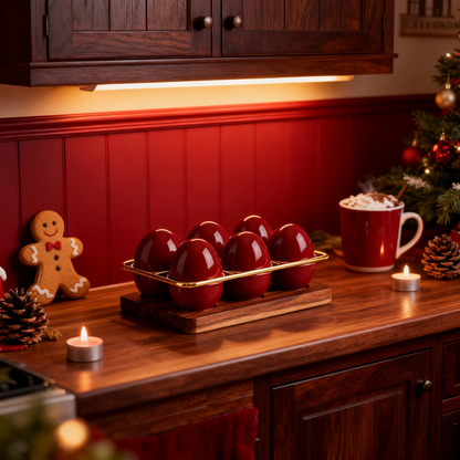 🍒 Elegant Red Ceramic Egg Holder | A Charming Tabletop Accent Designed to Bring Warmth, Style, and Everyday Dining Elegance