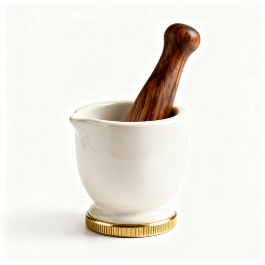 ⚪ Pure Ceramic Grinding Bowl With Metal Base | A Refined Kitchen Essential Designed for Precise Preparation and Elegant Culinary Moments