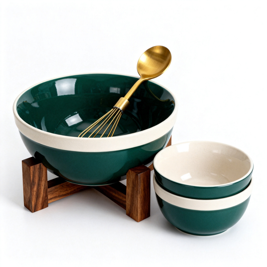 🥗 Natural Wood Grain Salad Bowl Set Bringing Freshness, Natural Beauty, and Everyday Wellness to Your Dining Experience