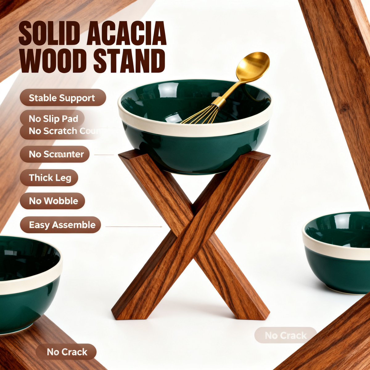🥗 Natural Wood Grain Salad Bowl Set Bringing Freshness, Natural Beauty, and Everyday Wellness to Your Dining Experience