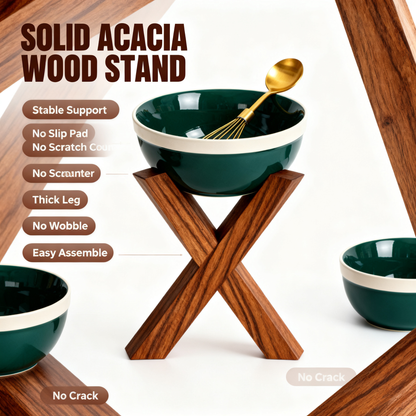 🥗 Natural Wood Grain Salad Bowl Set Bringing Freshness, Natural Beauty, and Everyday Wellness to Your Dining Experience