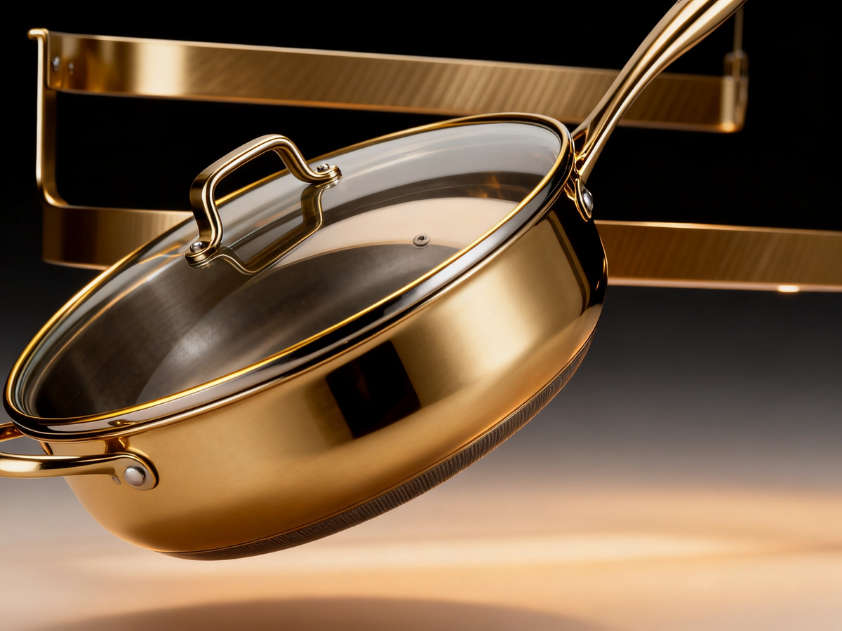 🍳 A Beautiful Golden Sauté Pan Designed For Everyday Cooking, Family Meals, And Creating Restaurant-Inspired Dishes At Home