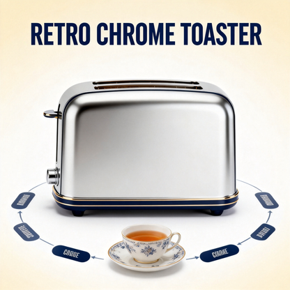 🥪Vintage Gold Dual Wide Slot Multi-Function Toaster | Mirror Polished Stainless Steel Precise Browning Control Breakfast Toaster