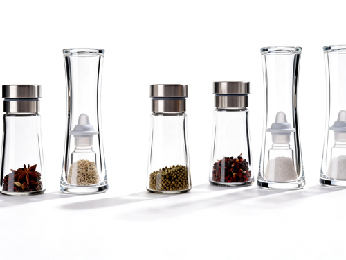 🌬 Hourglass Clear Glass Spice Jar Set of 6 | Stainless Steel Airtight Lids Kitchen Salt Sugar Storage Canisters Moisture-Proof Visible Seasoning Containers