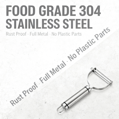 🛠 Stainless Steel Y-Shaped Serrated Peeler｜Anti-Slip Long Handle Fruit & Vegetable Peeling Knife Multi-Purpose Kitchen Peeling Tool