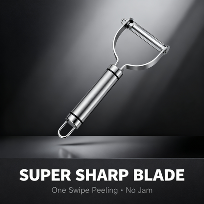 🛠 Stainless Steel Y-Shaped Serrated Peeler｜Anti-Slip Long Handle Fruit & Vegetable Peeling Knife Multi-Purpose Kitchen Peeling Tool