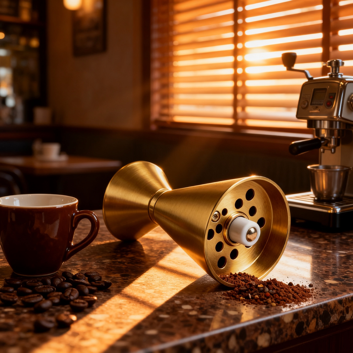 ✨ Brushed Gold Conical Manual Spice Grinder｜Adjustable Ceramic Grinding Core Pepper & Sea Salt Mill Luxury Table Seasoning Tool